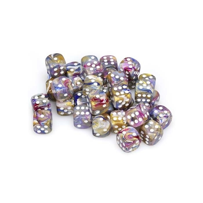 Chessex: 12mm D6 - Festive - Carousel w/ White