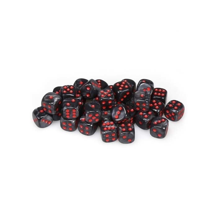 Chessex: 12mm D6 - Velvet - Black w/ Red