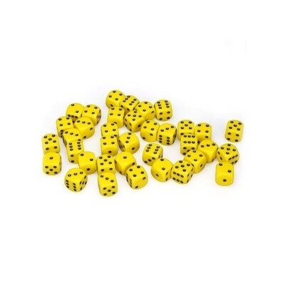 Chessex: 12mm D6 - Opaque - Yellow w/ Black