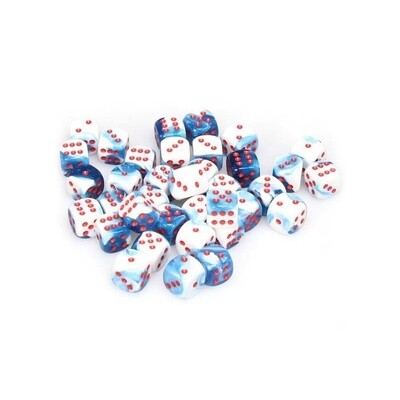 Chessex: 12mm D6 - Gemini - Astral Blue-White w/ Red