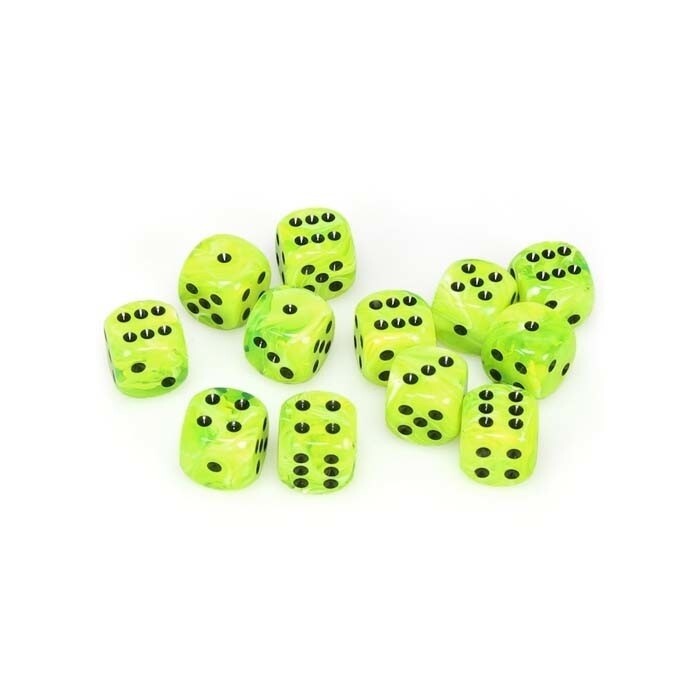 Chessex: 16mm D6 - Vortex - Bright Green w/ Black