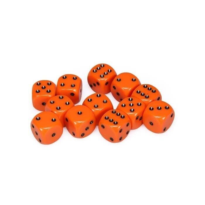 Chessex: 16mm D6 - Opaque - Orange w/ Black