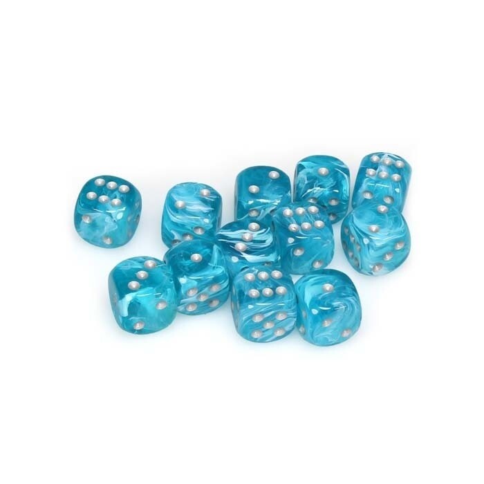 Chessex: 16mm D6 - Cirrus - Aqua w/ Silver