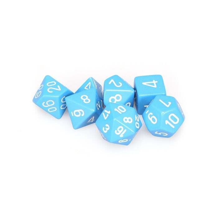 Chessex: Poly 7 Set - Opaque - Light Blue w/ White