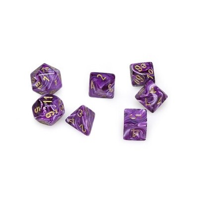 Chessex: Poly 7 Set - Vortex - Purple w/ Gold