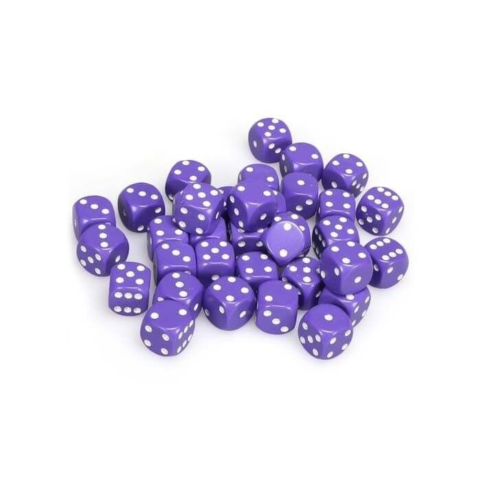 Chessex: 12mm D6 - Opaque - Purple w/ White