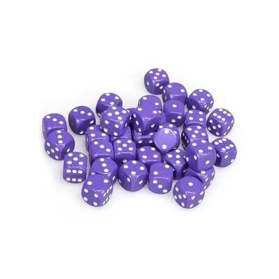 Chessex: 12mm D6 - Opaque - Purple w/ White