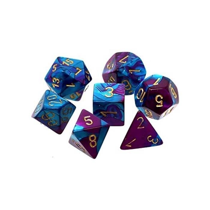 Chessex: Poly 7 Set - Gemini - Purple-Teal w/ Gold