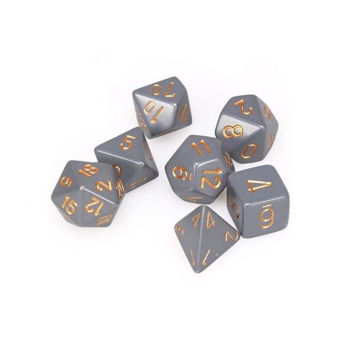 Chessex: Poly 7 Set - Opaque - Dark Grey w/ Copper