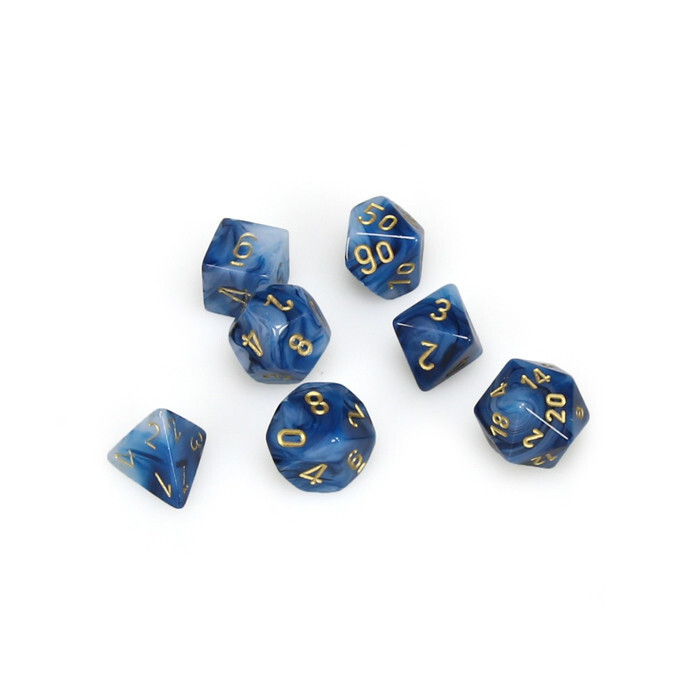 Chessex: Poly 7 Set - Phantom - Teal w/ Gold