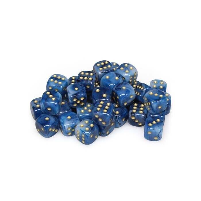 Chessex: 12mm D6 - Phantom - Teal w/ Gold
