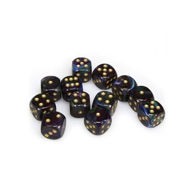 Chessex: 16mm D6 - Lustrous - Shadow w/ Gold