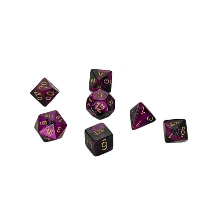 Chessex: Poly 7 Set - Gemini - Black-Purple w/ Gold