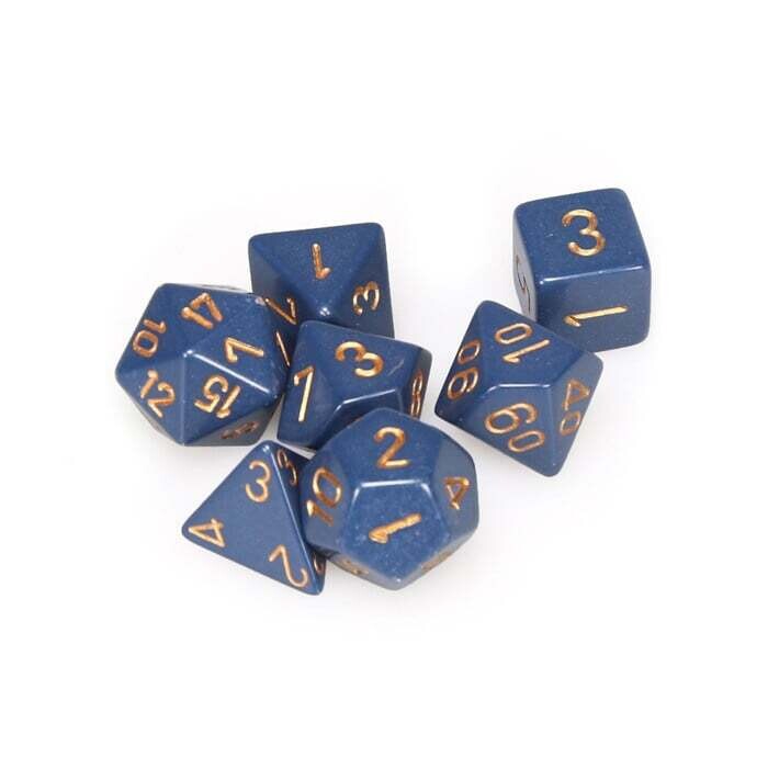 Chessex: Poly 7 Set - Opaque - Dusty Blue w/ Copper