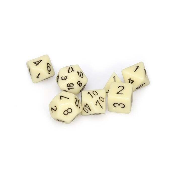 Chessex: Poly 7 Set - Opaque - Ivory w/ Black
