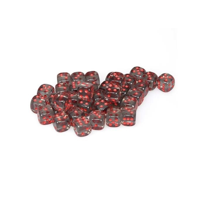Chessex: 12mm D6 - Translucent - Smoke w/ Red