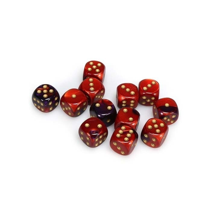 Chessex: 16mm D6 - Gemini - Purple-Red w/ Gold