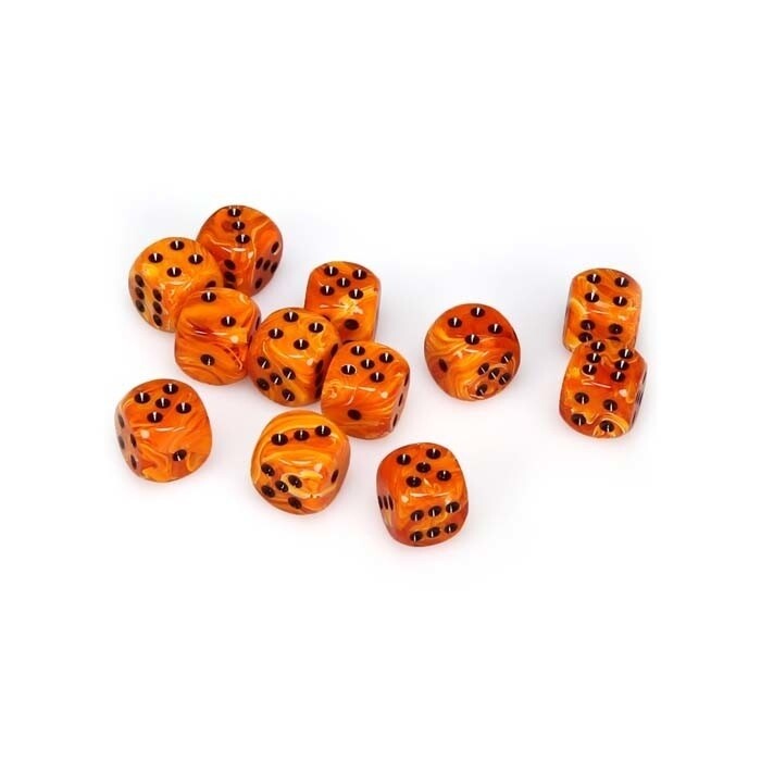 Chessex: 16mm D6 - Vortex - Orange w/ Black