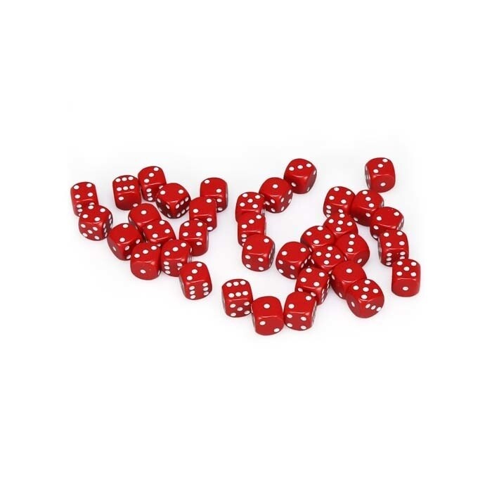 Chessex: 12mm D6 - Opaque - Red w/ White