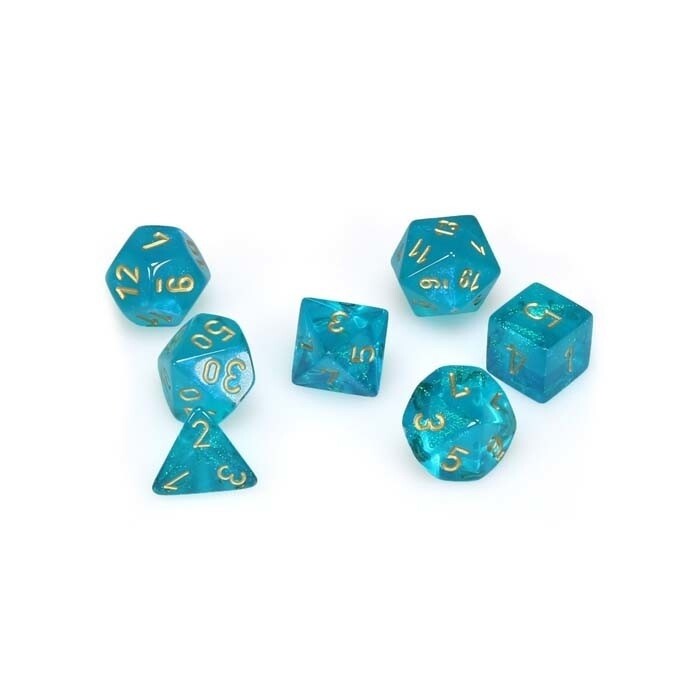 Chessex: Poly 7 Set - Borealis - Teal w/ Gold