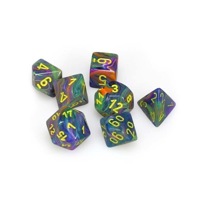 Chessex: Poly 7 Set - Festive - Rio w/ Yellow
