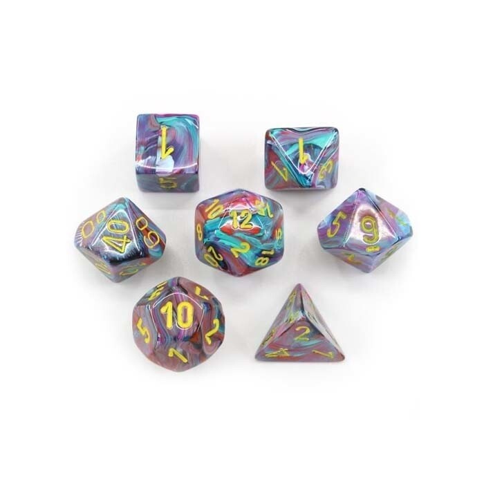 Chessex: Poly 7 Set - Festive - Mosaic w/ Yellow