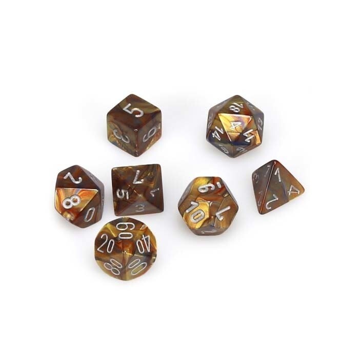 Chessex: Poly 7 Set - Lustrous - Gold w/ Silver