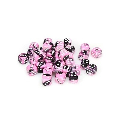 Chessex: 12mm D6 - Gemini - Black-Pink w/ White