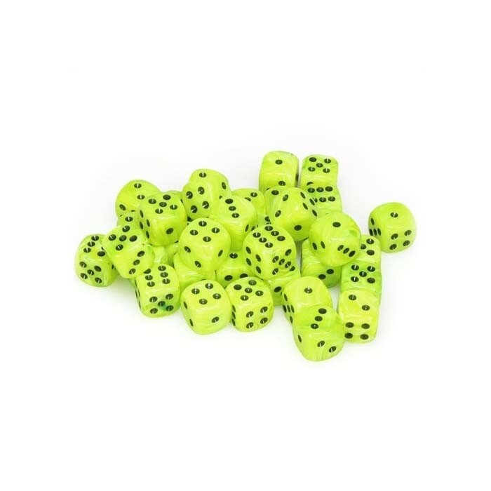 Chessex: 12mm D6 - Vortex - Bright Green w/ Black