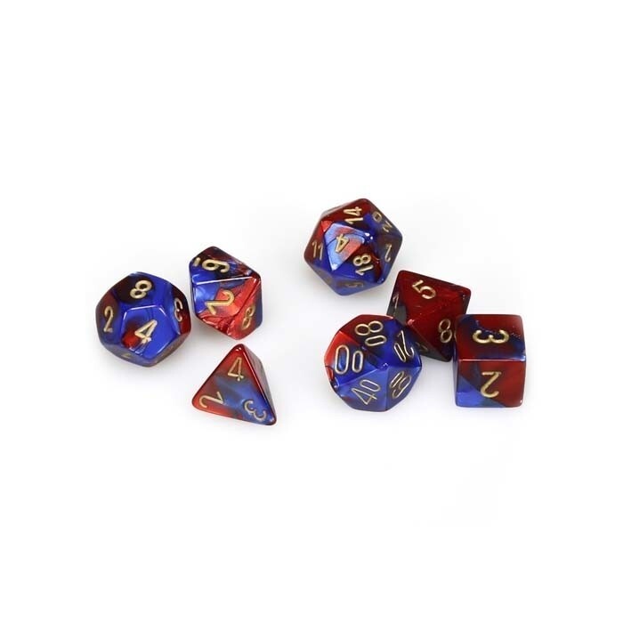 Chessex: Poly 7 Set - Gemini - Blue-Red w/ Gold