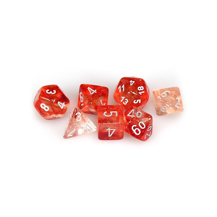 Chessex: Poly 7 Set - Nebula - Red w/ Silver