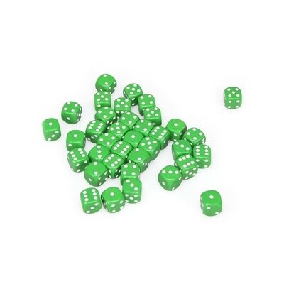 Chessex: 12mm D6 - Opaque - Green w/ White