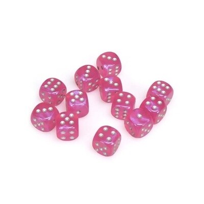 Chessex: 16mm D6 - Borealis - Pink w/ Silver