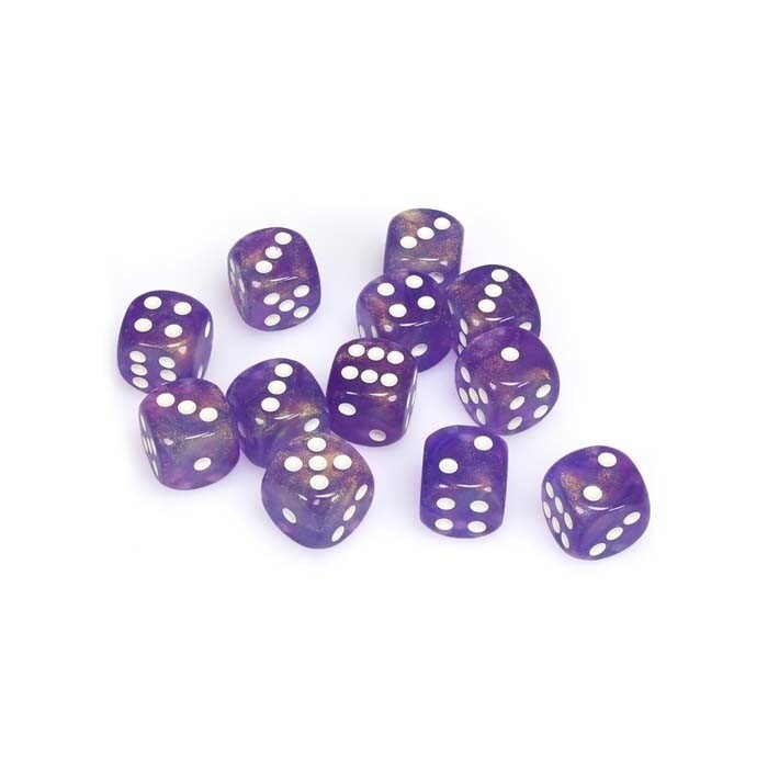 Chessex: 16mm D6 - Borealis - Purple w/ White