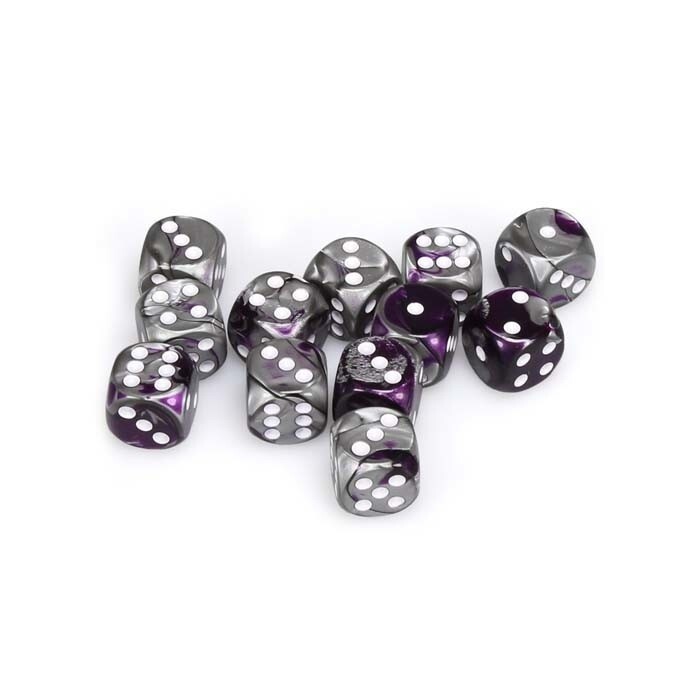 Chessex: 16mm D6 - Gemini - Purple-Steel w/ White