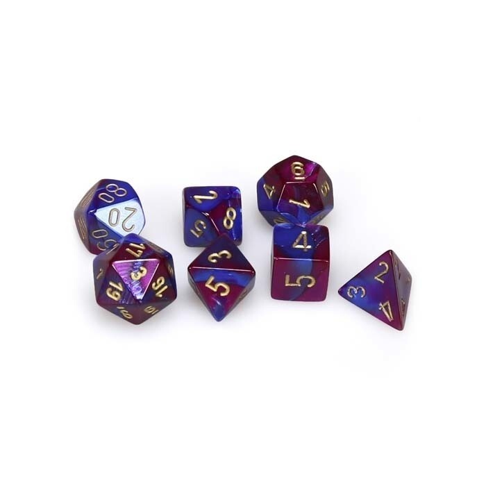 Chessex: Poly 7 Set - Gemini - Blue-Purple w/ Gold