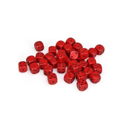 Chessex: 12mm D6 - Opaque - Red w/ Black