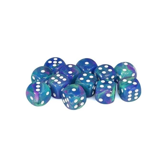 Chessex: 16mm D6 - Festive - Waterlily w/ White