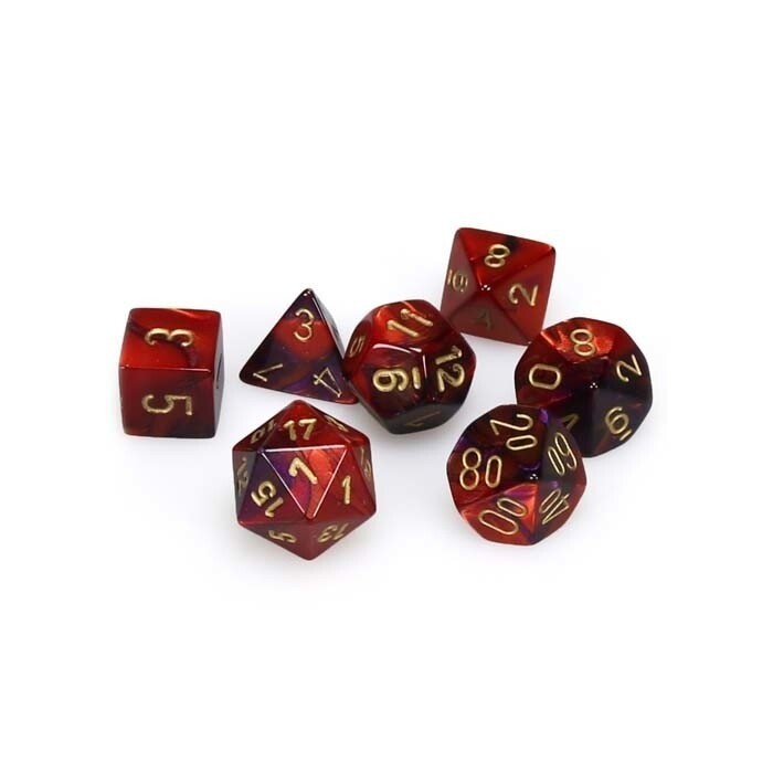 Chessex: Poly 7 Set - Gemini - Purple-Red w/ Gold