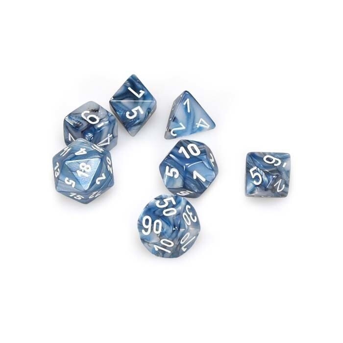 Chessex: Poly 7 Set - Lustrous - Slate w/ White