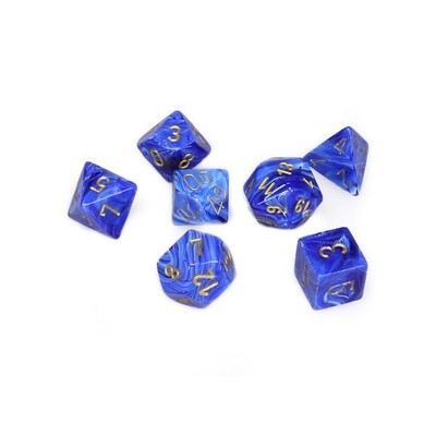 Chessex: Poly 7 Set - Vortex - Blue w/ Gold