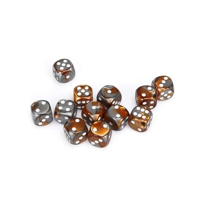 Chessex: 16mm D6 - Gemini - Copper-Steel w/ White