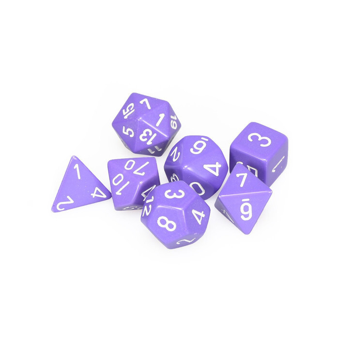 Chessex: Poly 7 Set - Opaque - Purple w/ White