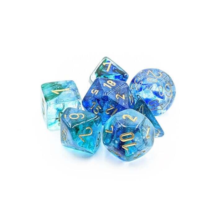 Chessex: Poly 7 Set - Nebula - Oceanic w/ Gold