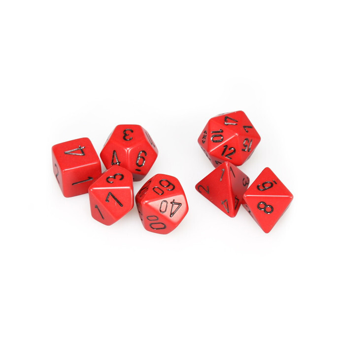 Chessex: Poly 7 Set - Opaque - Red w/ Black
