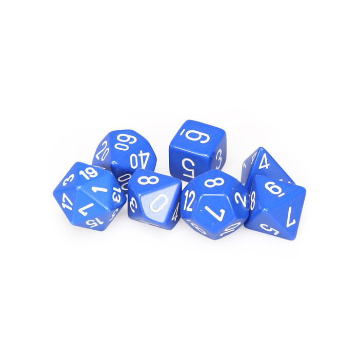 Chessex: Poly 7 Set - Opaque - Blue w/ White