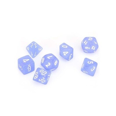 Chessex: Poly 7 Set - Frosted - Blue w/ White