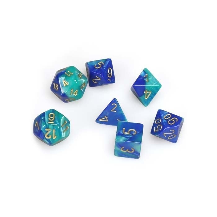 Chessex: Poly 7 Set - Gemini - Blue-Teal w/ Gold