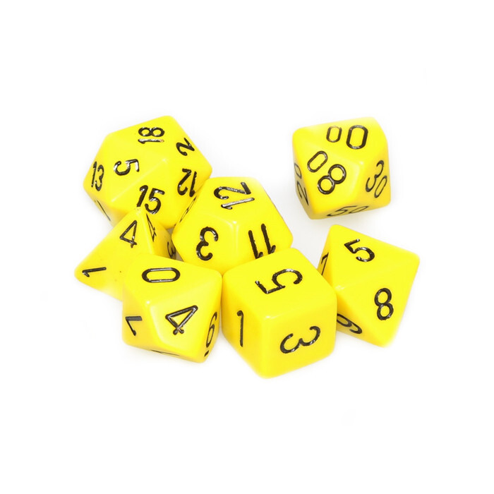 Chessex: Poly 7 Set - Opaque - Yellow w/ Black