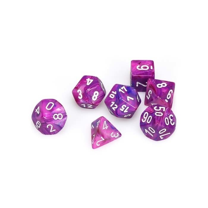 Chessex: Poly 7 Set - Festive - Violet w/ White